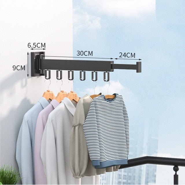 Uscător de rufe extensibil pentru montare pe perete | Design pliabil, care economisește spațiu