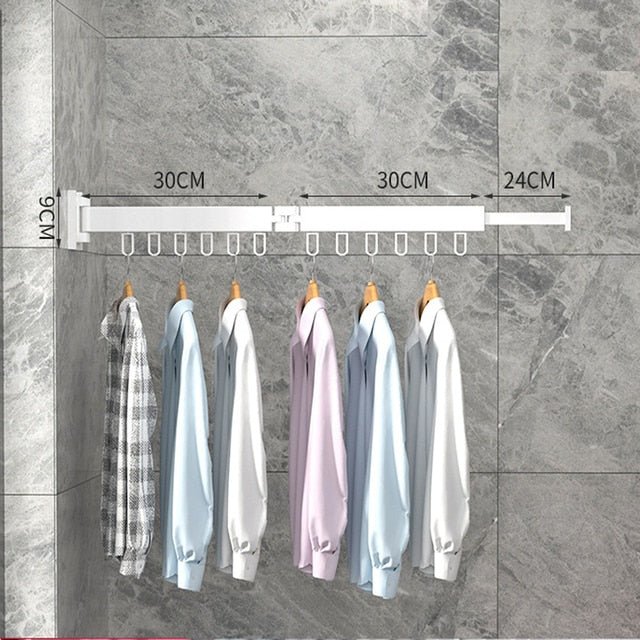 Uscător de rufe extensibil pentru montare pe perete | Design pliabil, care economisește spațiu