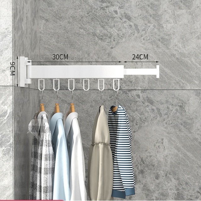 Uscător de rufe extensibil pentru montare pe perete | Design pliabil, care economisește spațiu