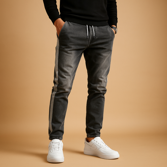Jeans para hombre de corte ajustado | Estilo de jeans elásticos para uso diario