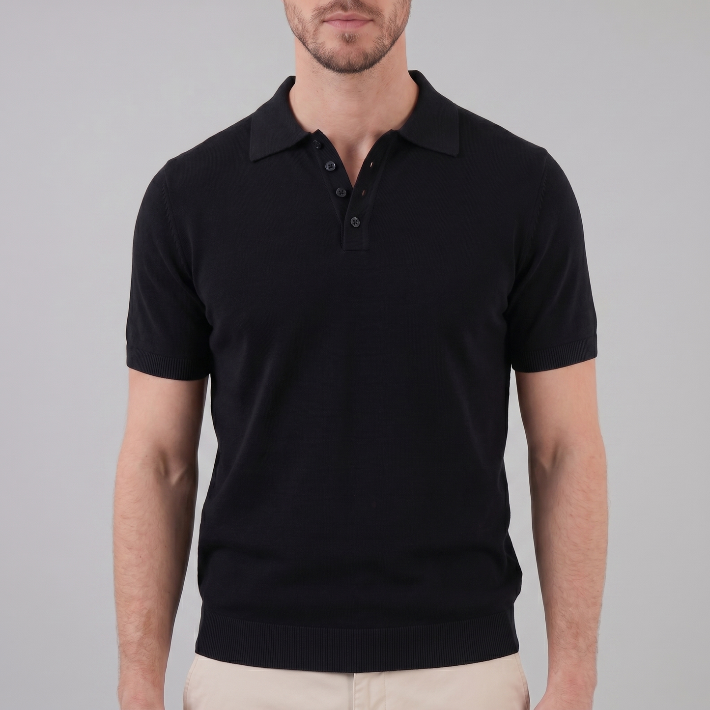 Men's Lightweight V-Neck Polo Shirt