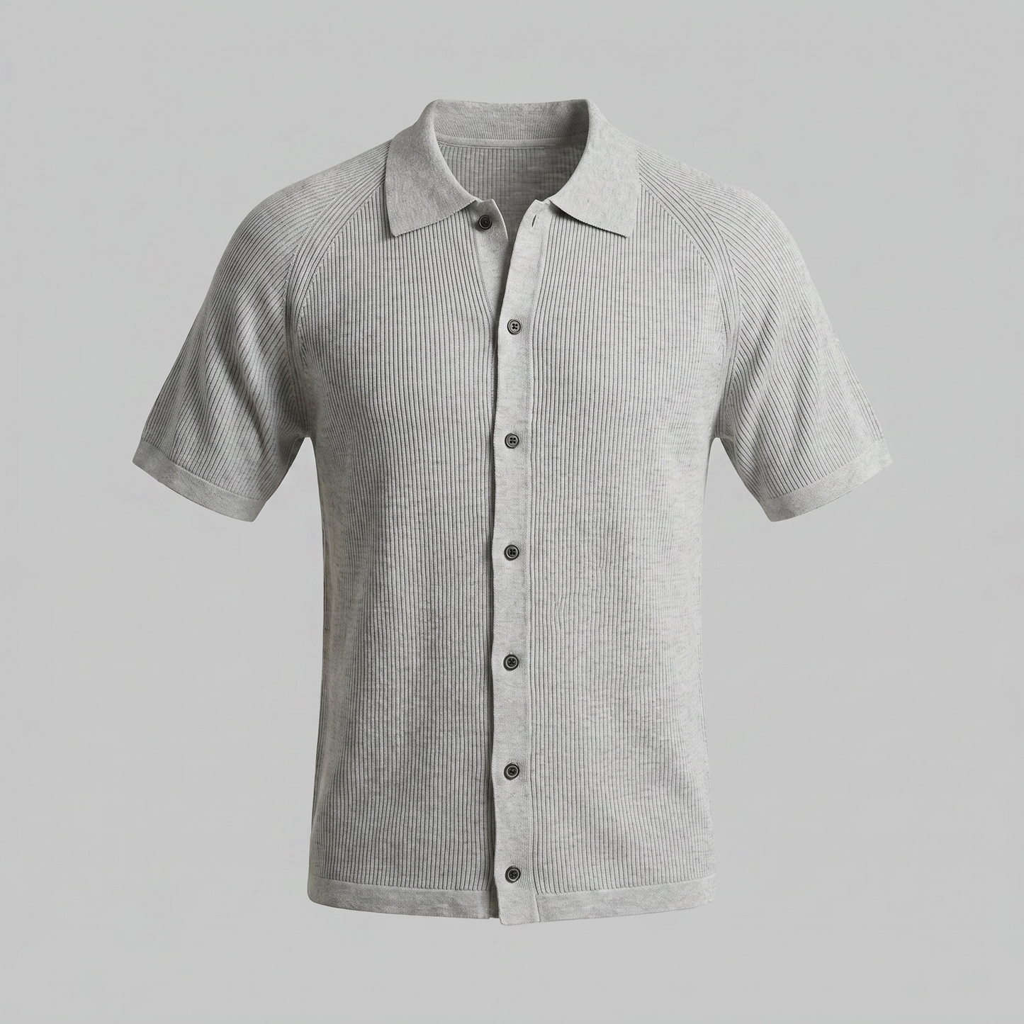 Pánské žebrované polo s plnými knoflíky