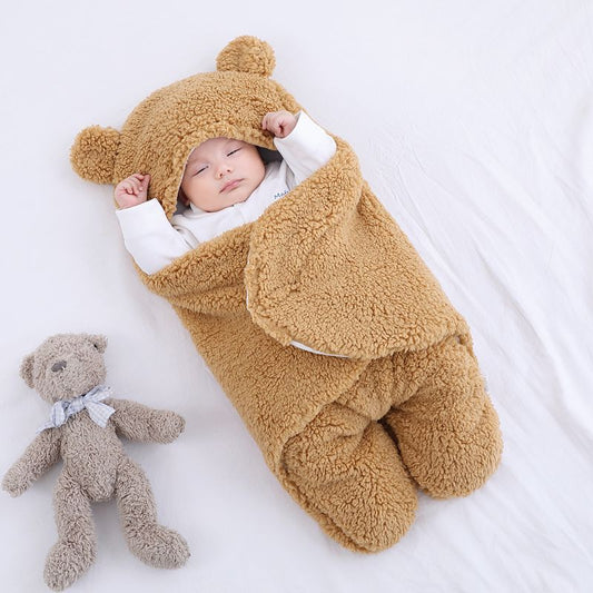 Saco de dormir de algodón para niño con diseño de oso adorable