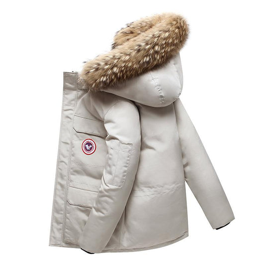 Chaqueta tipo parka acolchada y cálida para hombre | Chaqueta de invierno de longitud media