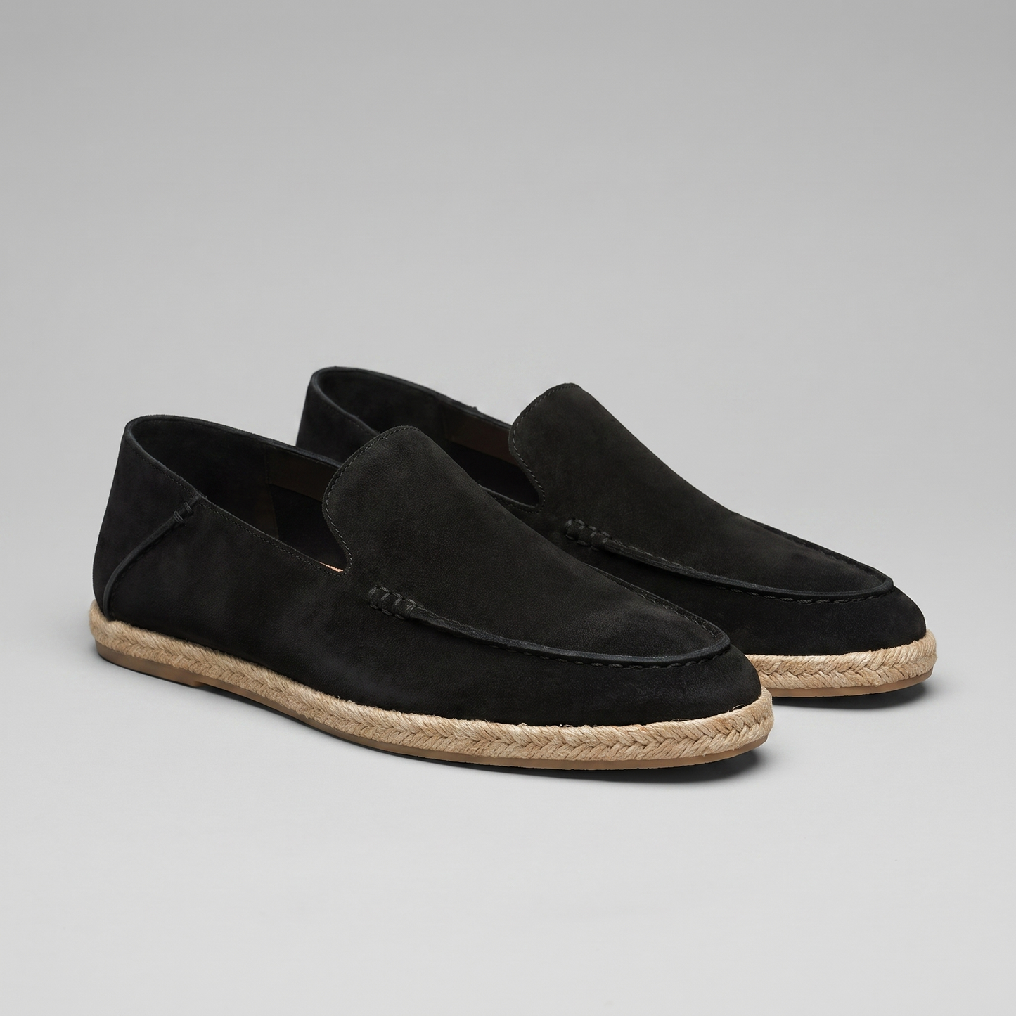 Pánské stylové semišové espadrilky mokasíny | Letní nazouvací jutové sandály