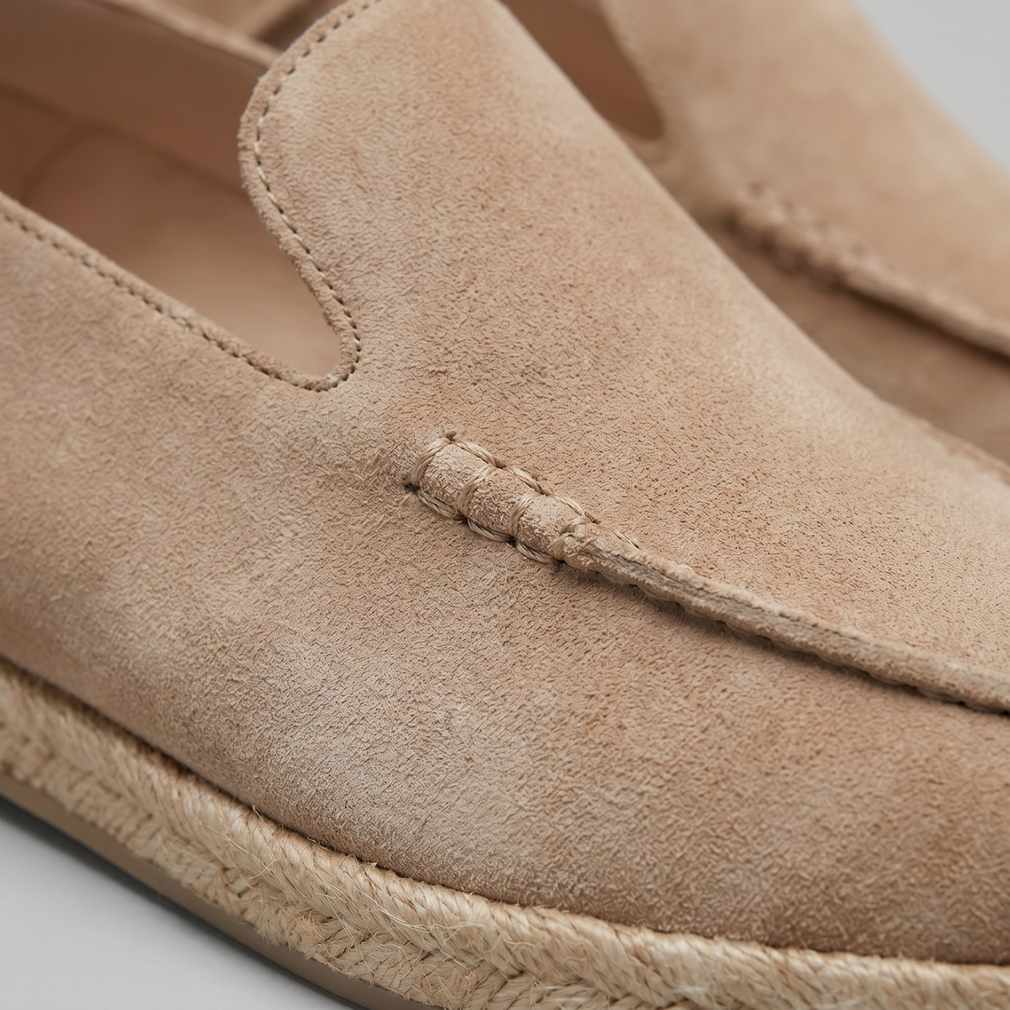 Pánské stylové semišové espadrilky mokasíny | Letní nazouvací jutové sandály