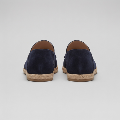 Pánské stylové semišové espadrilky mokasíny | Letní nazouvací jutové sandály