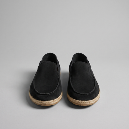 Pánské stylové semišové espadrilky mokasíny | Letní nazouvací jutové sandály