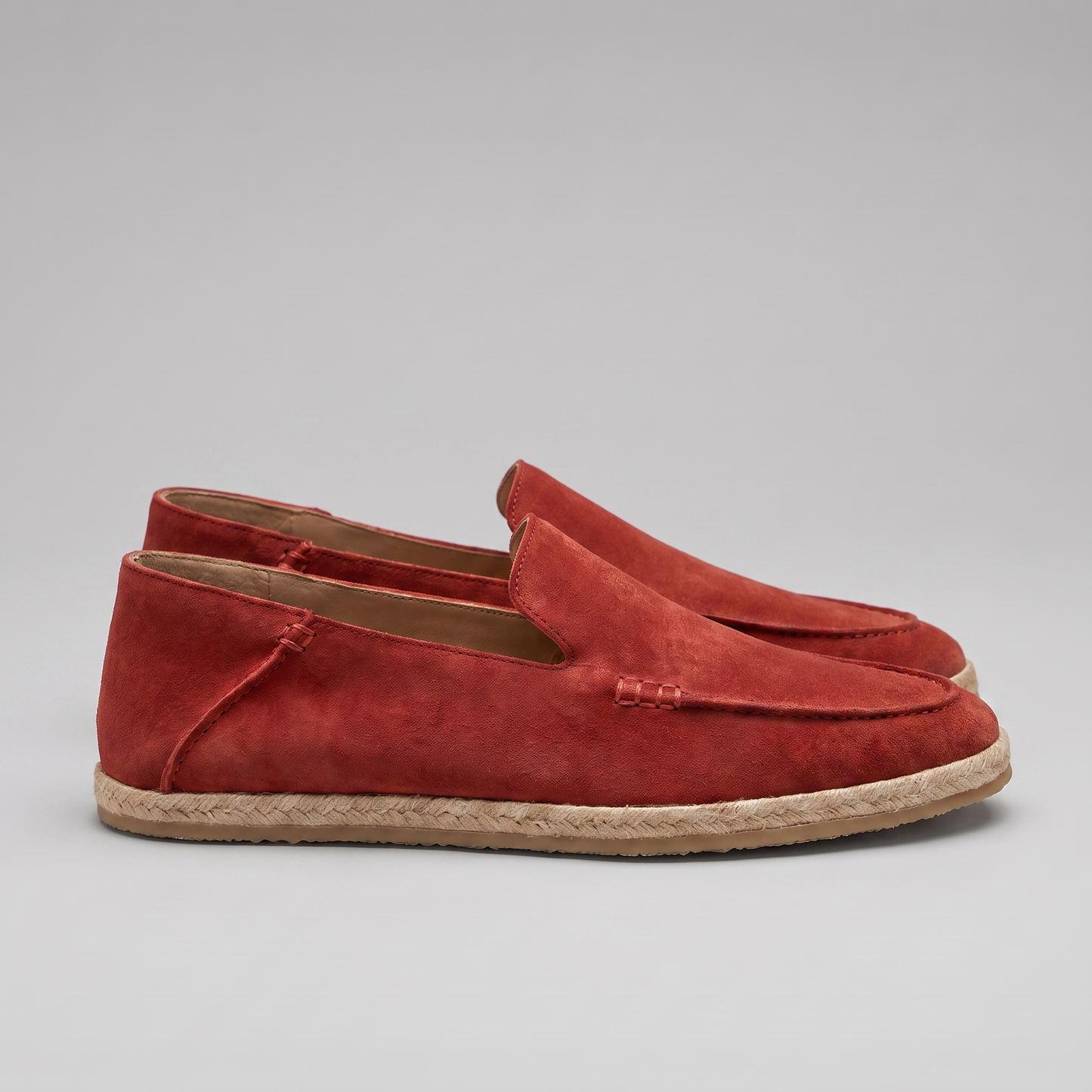 Pánské stylové semišové espadrilky mokasíny | Letní nazouvací jutové sandály
