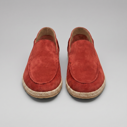 Pánské stylové semišové espadrilky mokasíny | Letní nazouvací jutové sandály
