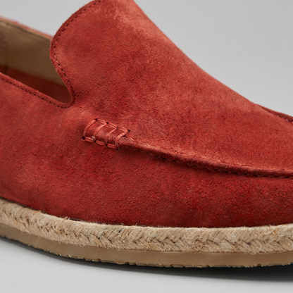 Pánské stylové semišové espadrilky mokasíny | Letní nazouvací jutové sandály