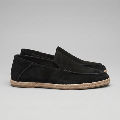 Pánské stylové semišové espadrilky mokasíny | Letní nazouvací jutové sandály