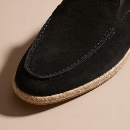 Pánské stylové semišové espadrilky mokasíny | Letní nazouvací jutové sandály