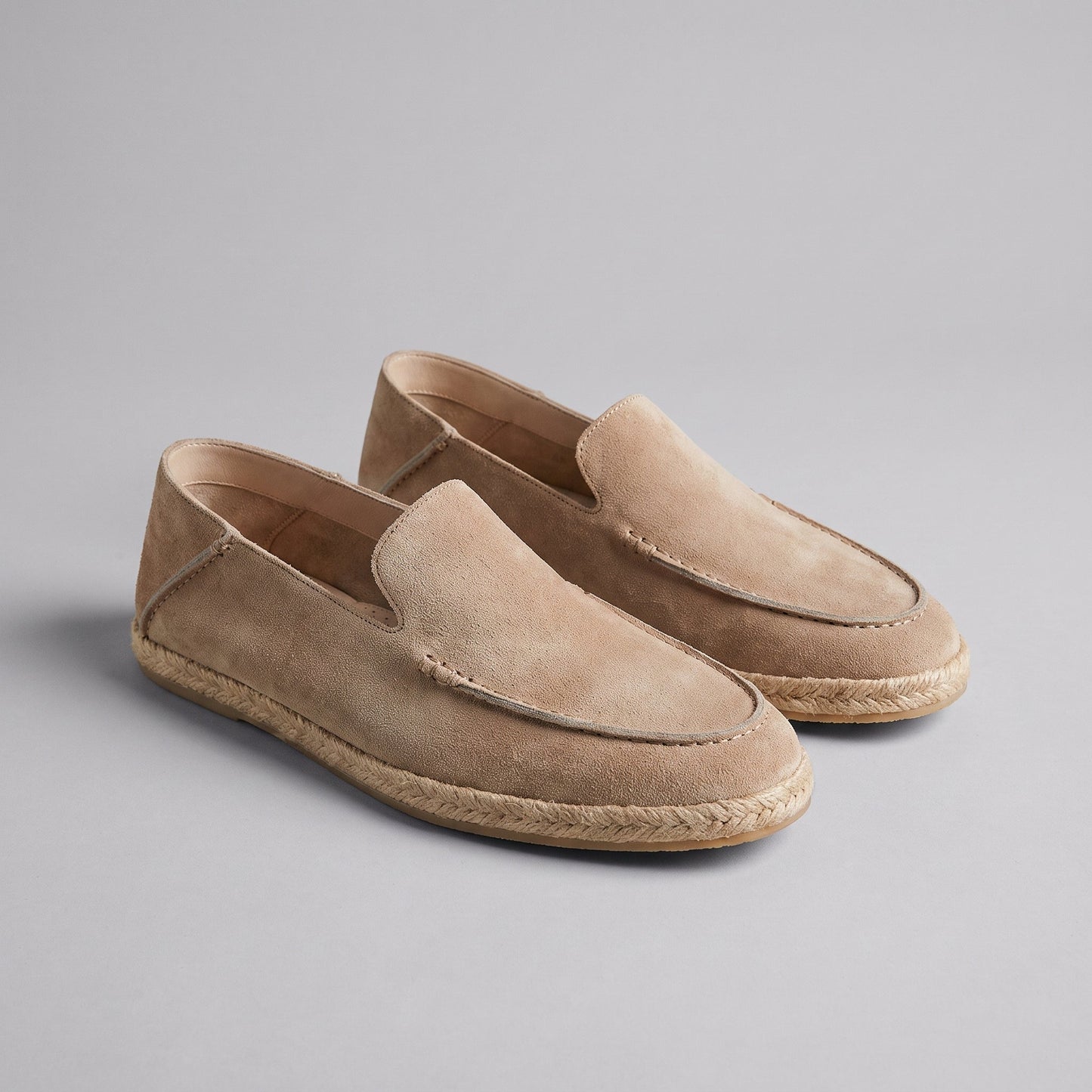 Pánské stylové semišové espadrilky mokasíny | Letní nazouvací jutové sandály