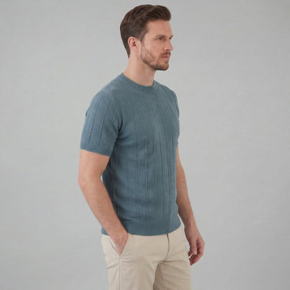 Men's Ribbed Knit Long Sleeve Tee