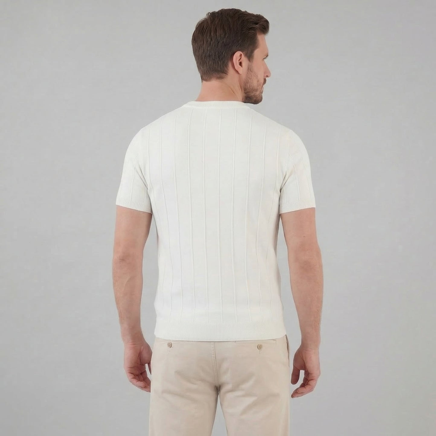 Men's Ribbed Knit Long Sleeve Tee