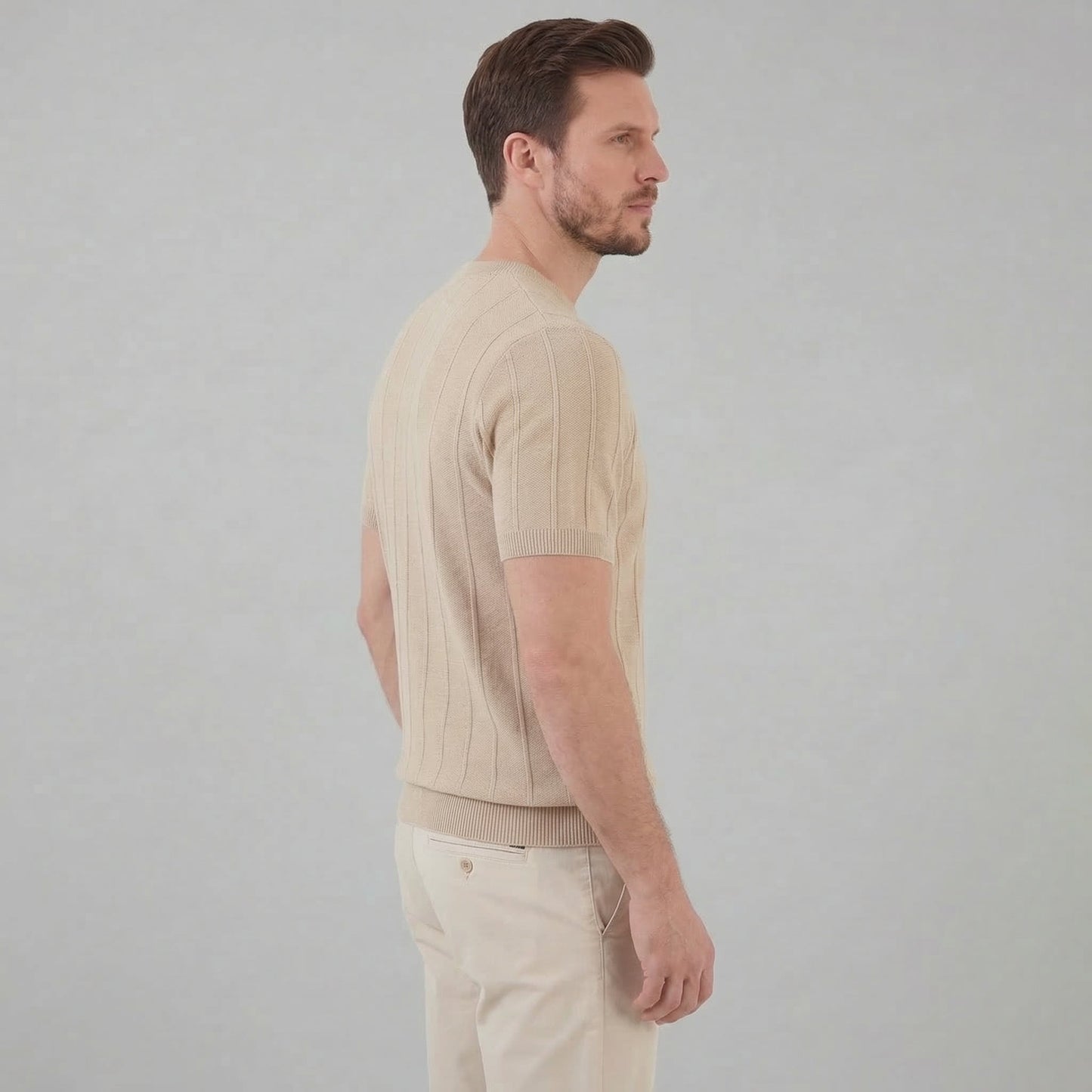 Men's Ribbed Knit Long Sleeve Tee