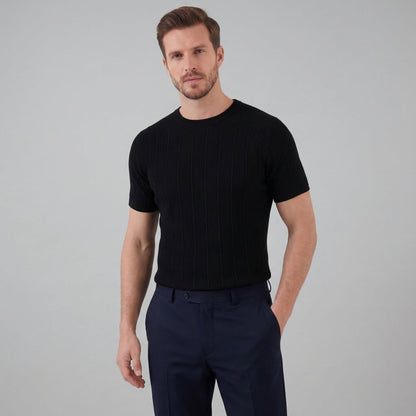 Men's Ribbed Knit Long Sleeve Tee