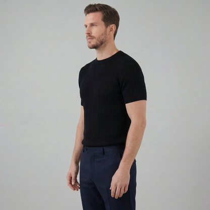 Men's Ribbed Knit Long Sleeve Tee