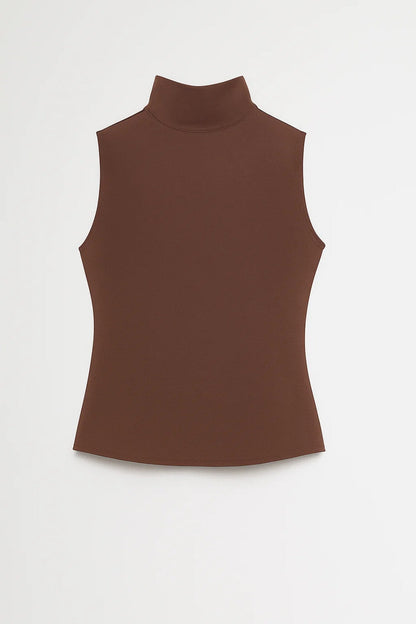 Women's Sleeveless Mock Neck Top