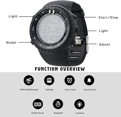 Reloj deportivo digital impermeable para hombre | Reloj para aventuras al aire libre