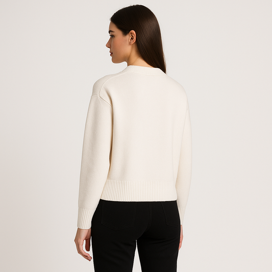 Ropa de punto con estampado de corazones para mujer de gran tamaño | Diseño relajado As-W-Kier