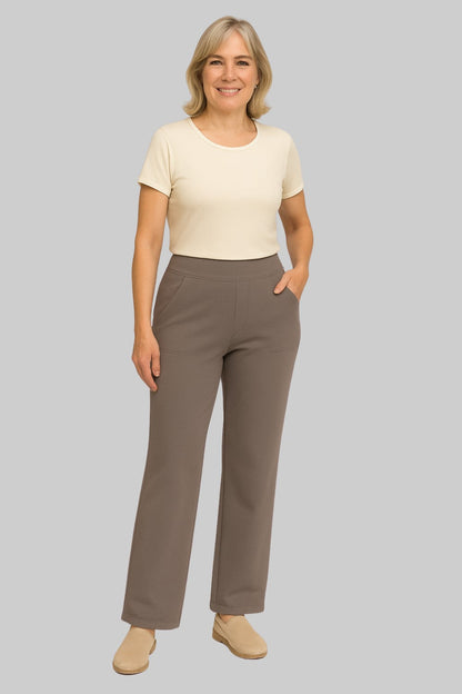 Women's Stretch Pants with High Waist and Pockets