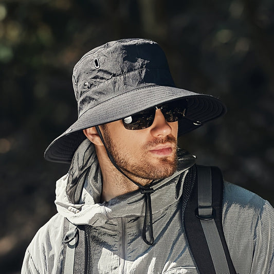 Męski Kapelusz Przeciwsłoneczny Z Ochroną Przed Promieniowaniem UV | Styl Outdoorowy Z Szerokim Rondem